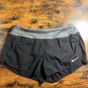 Nike Dri-Fit Women’s Athletic Shorts - Black with Gray Waistband Size M